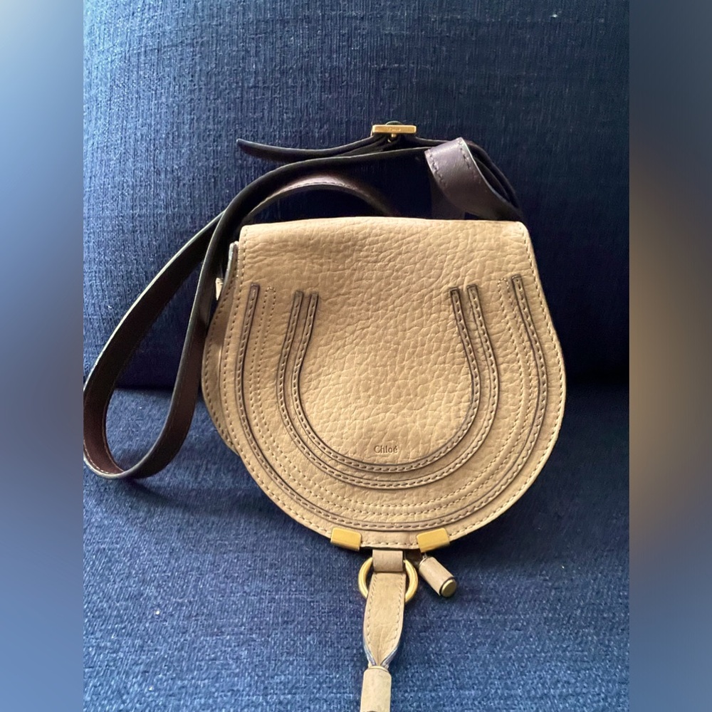 Chloe Beige and Brown Leather Crossbody Bag